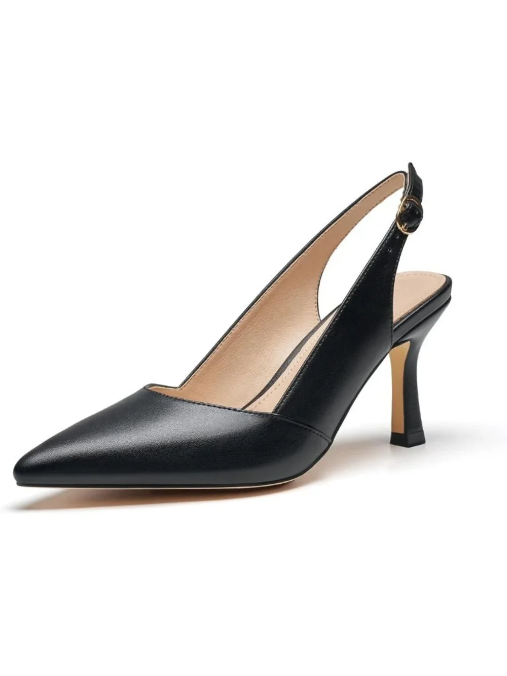 Chic Slingback Kitten Heels for Women - Pointed Closed Toe Dressy Pumps for